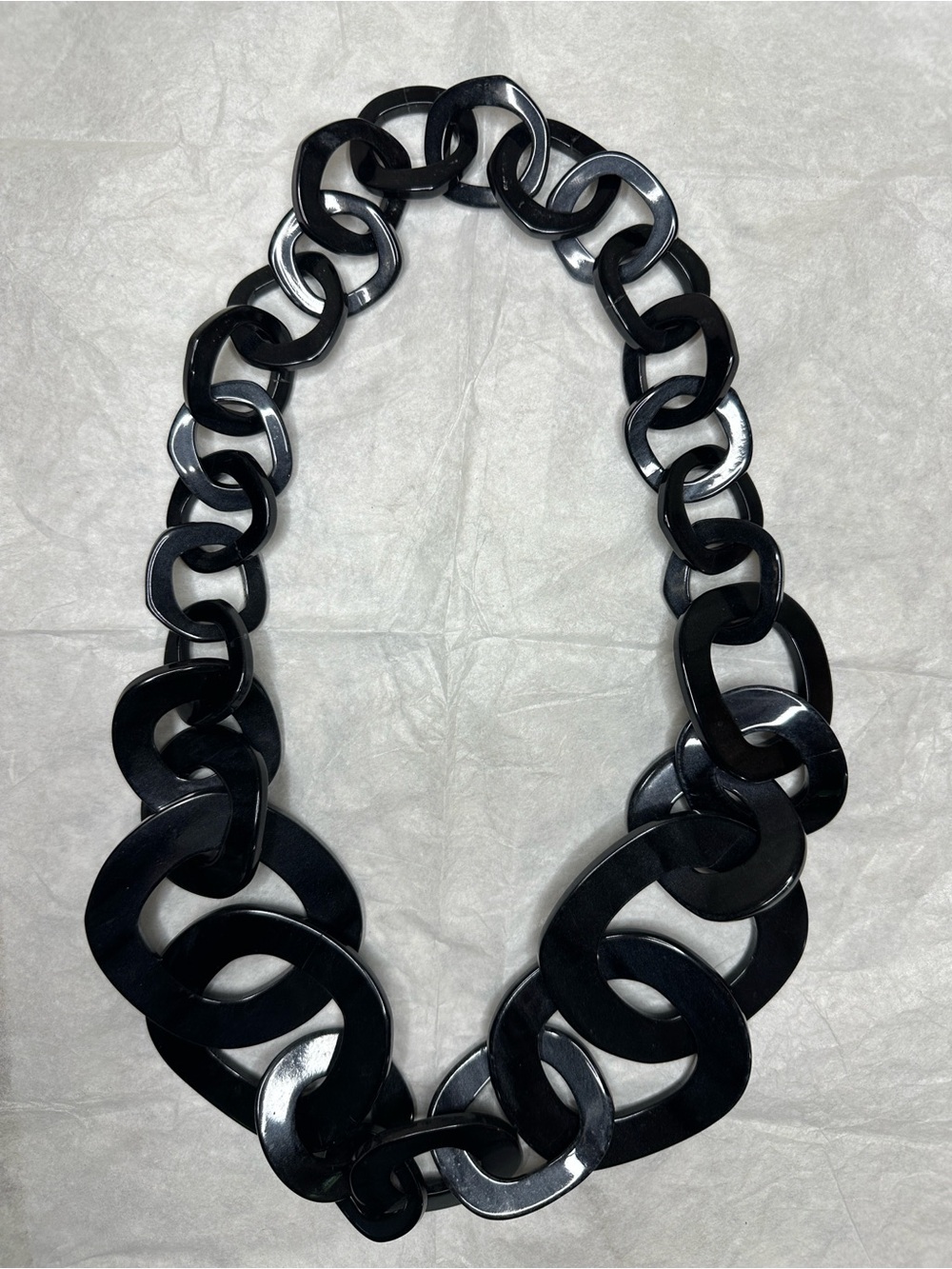Zenzii  Bold Black Oversized Acrylic Link Necklace